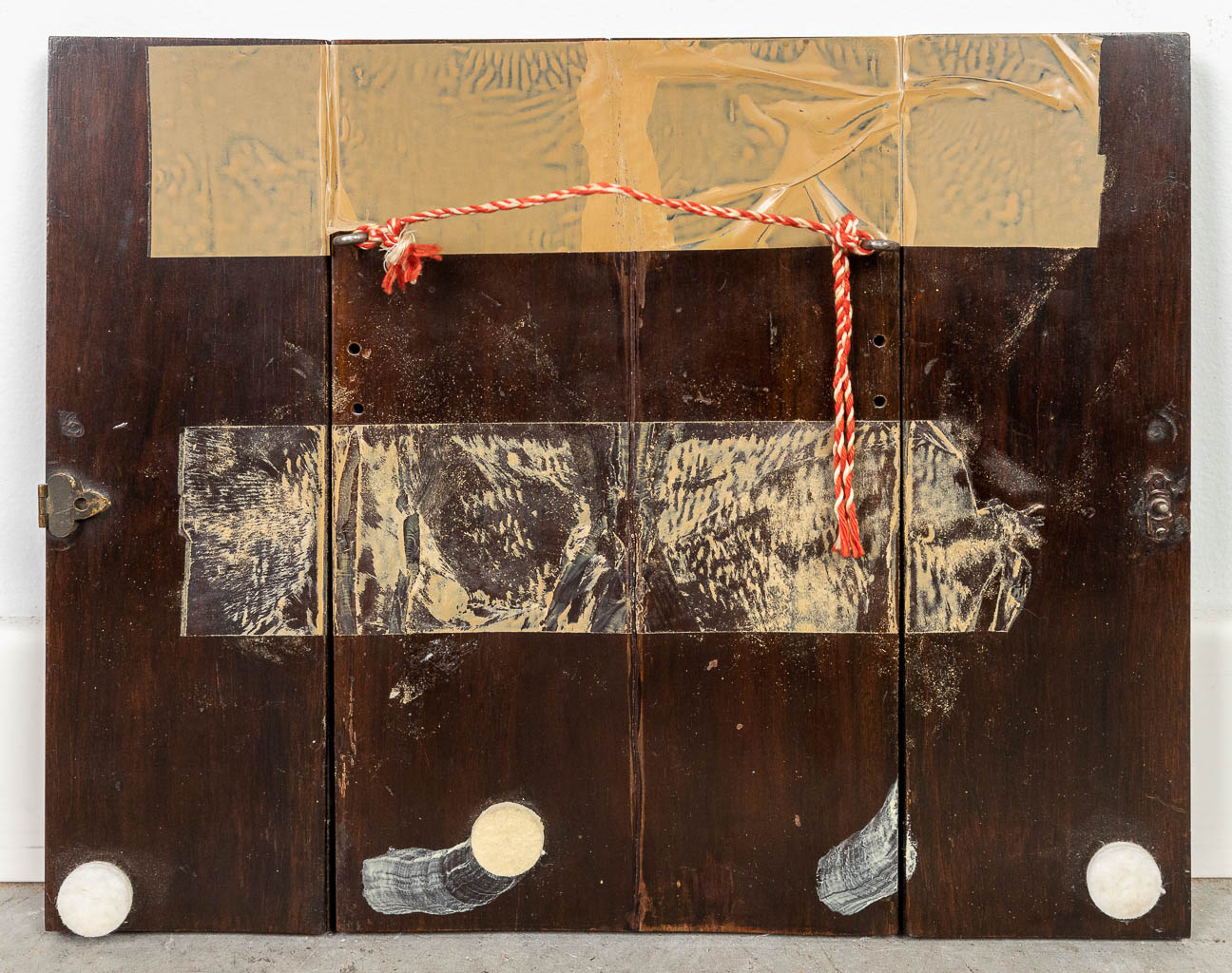 A Triptych, enamel on copper, Limoges, France, 20th century. (W: 27,5 x H: 21,5 cm)