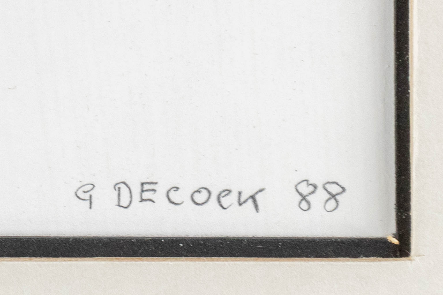 Gilbert DECOCK (1928-2007) 'Abstact' oil on paper. 1988. (W:22 x H:22 cm)