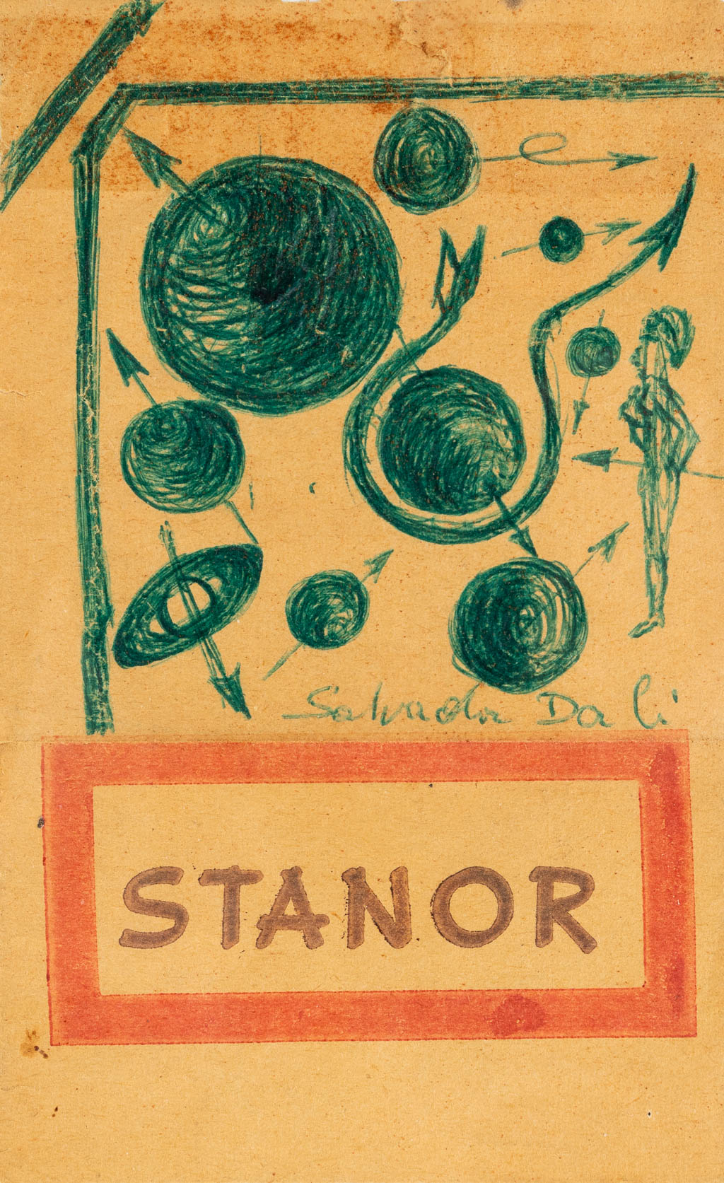 Salvador DALI (1904-1989) 'Untitled' ballpoint pen on paper. (W:8 x H:13 cm)