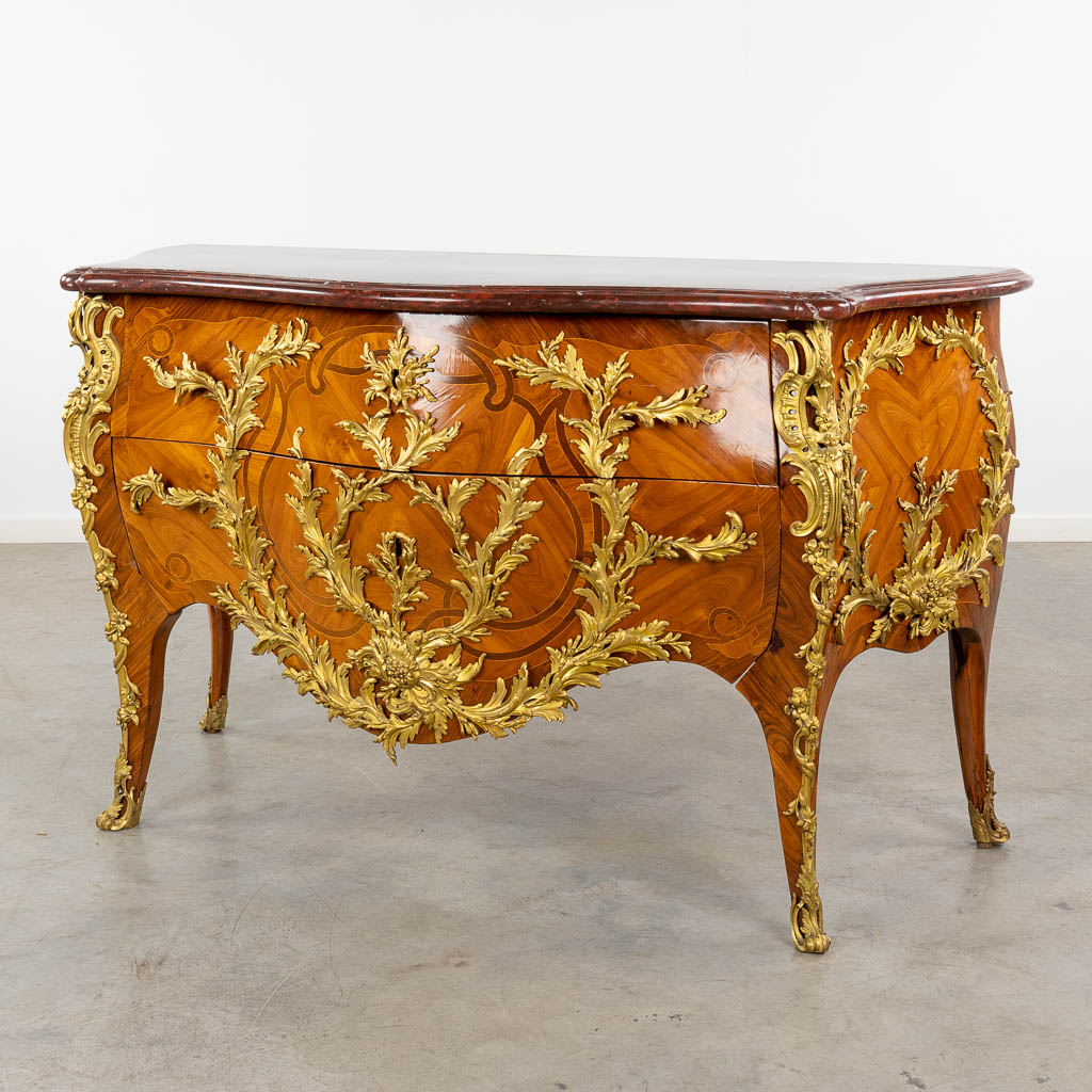  Pierre Roussel (1723-1782) A two-drawer commode, mounted with ormolu bronze. 18th C. (L:63 x W:150 x H:88 cm)