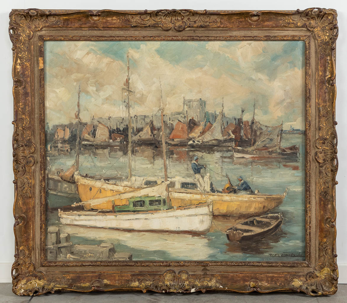 Auguste VAN DE CASTEELE (1889-1969) Three paintings, oil on canvas. (W:100 x H:90 cm)