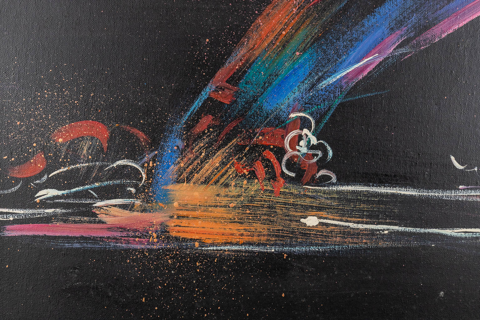 Kees VAN BOHEMEN (1928-1985) 'Skier' acrylic on canvas. (W:89 x H:59 cm)