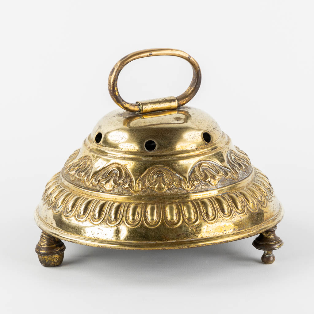 An Altar Bell with an inscription for Saint Macharius, Brass. (H:15 x D:21 cm)