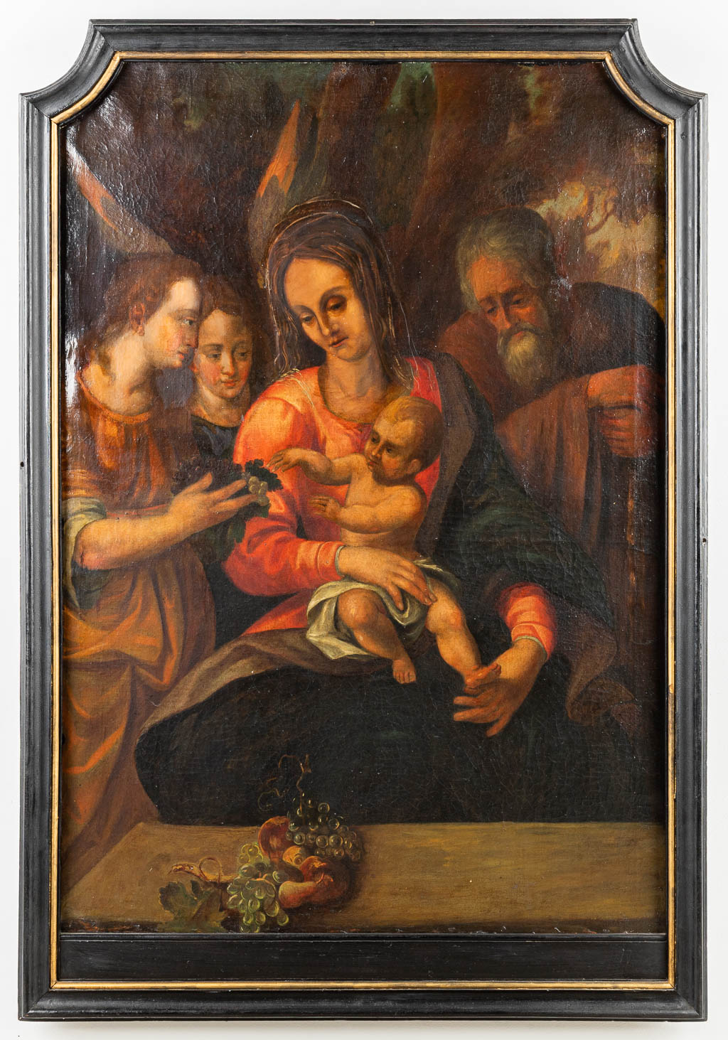 Toegeschreven aan Hubertus Saracin QUELLINUS (c.1619-1687) 'Kersttafereel' een schilderij, olie op doek. (79 x 110 cm)