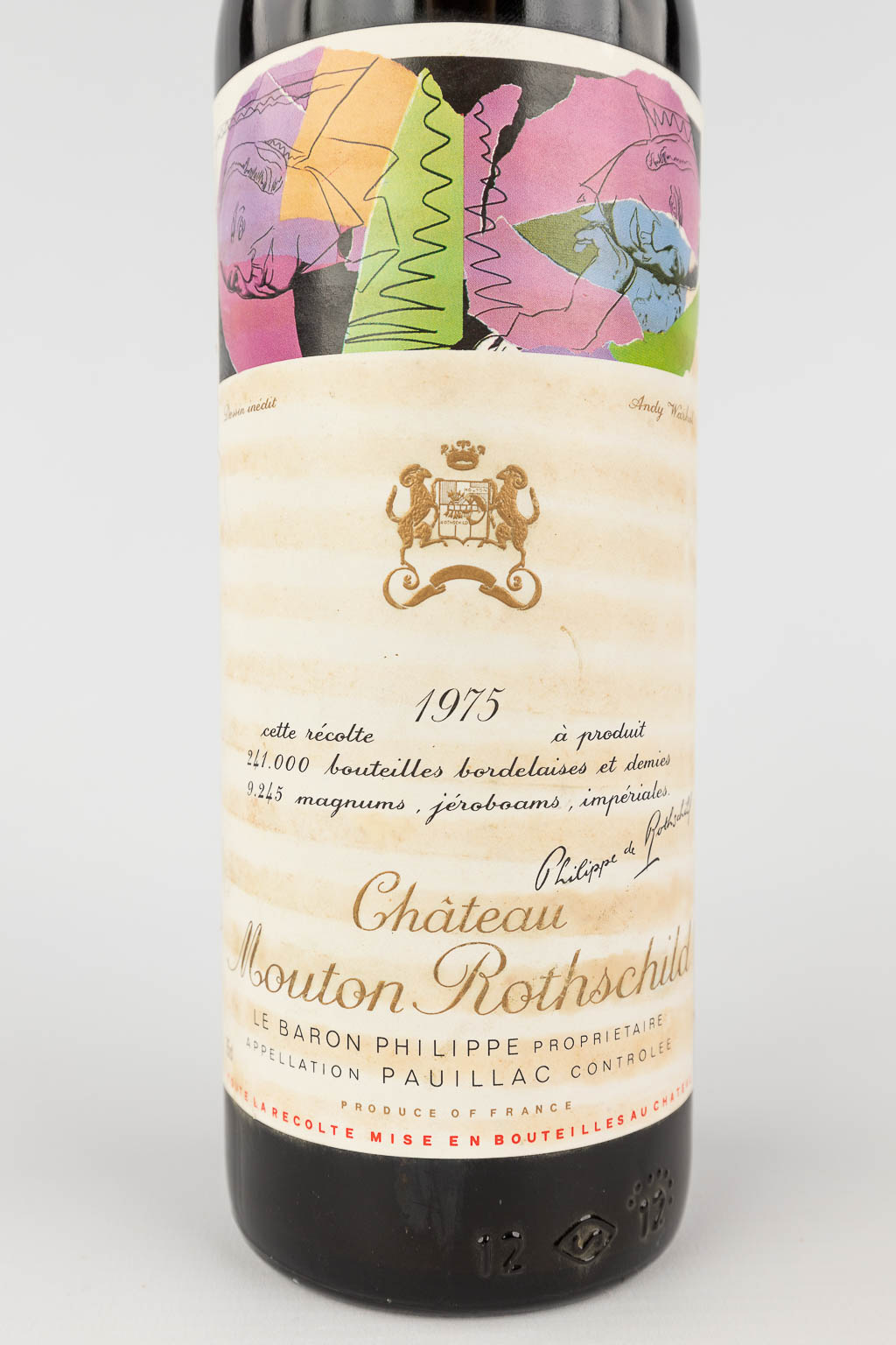 Château Mouton Rothschild, Speciale editie door Andy Warhol, 1975. (H: 30 cm)