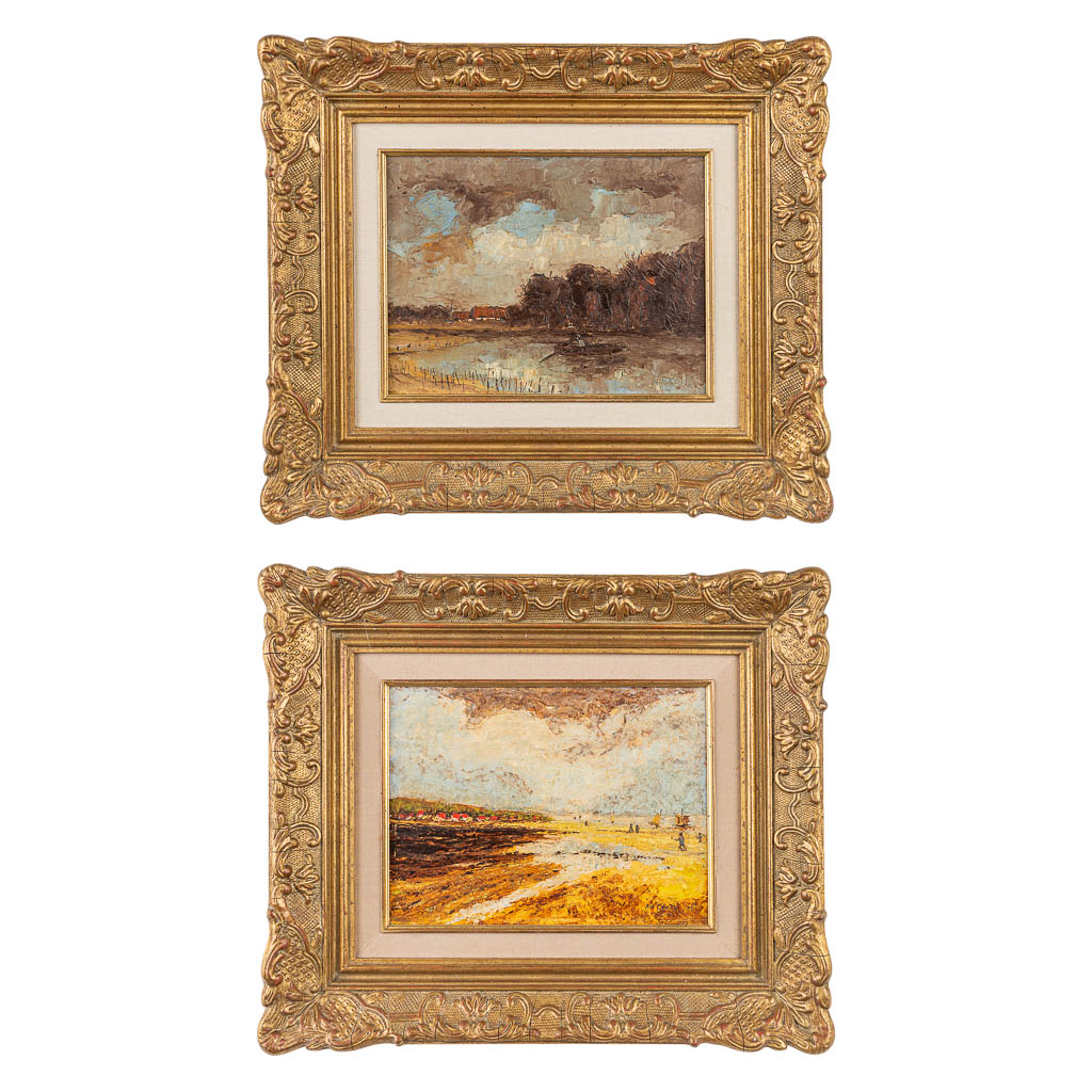 Rik CANTY (XX) een collectie van 2 schilderijen, olie op paneel. 1 gedateerd 1973. (24 x 18 cm)