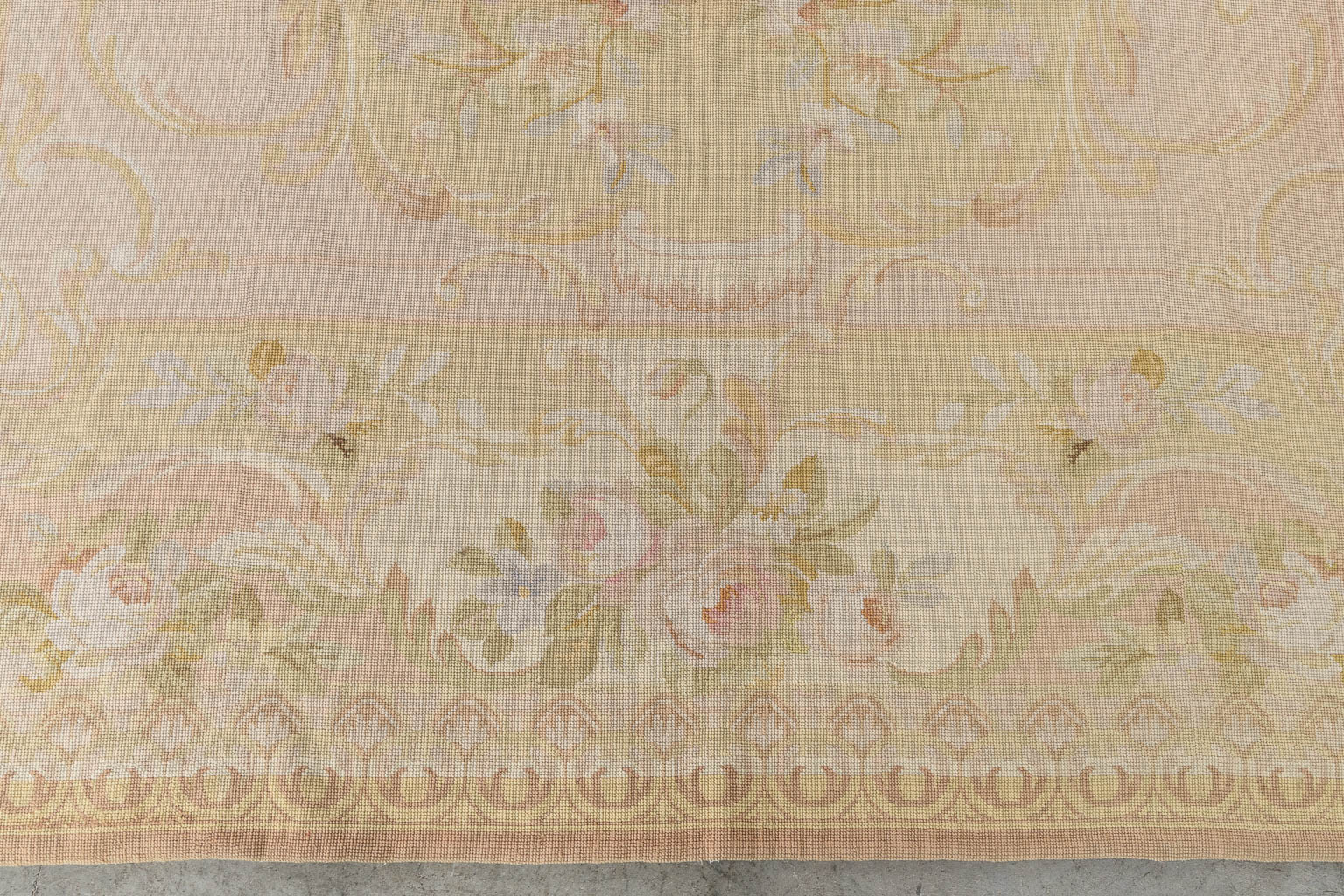 A pair of large Aubusson carpets. (L:304 x W:240 cm)
