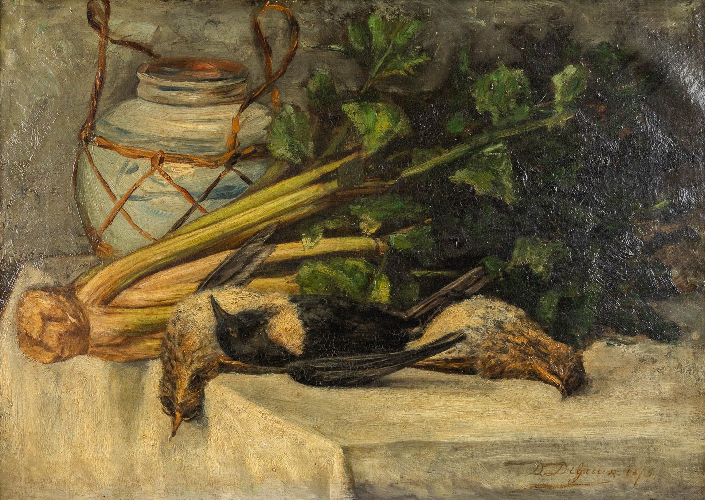 DE GROUX D. (XIX) 'A Still Life' oil on canvas. 1875. (W:60 x H:44 cm)