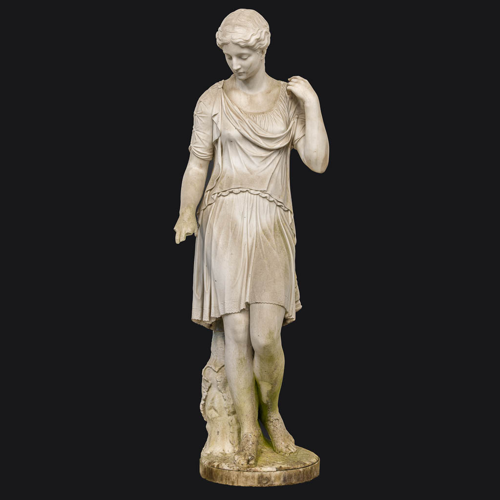  Samuel James Kitson (1848-1906) a white Carrara marble statue of a Greek lady, 159cm. 19th century. 