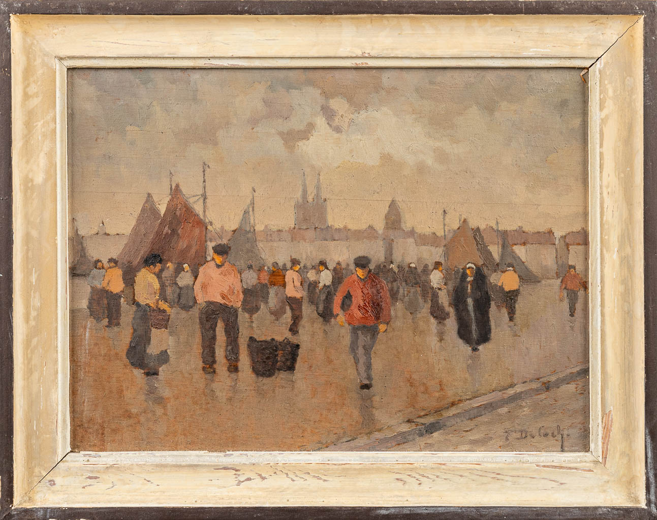 Frans DE COCK (1864-1942) a collection of 4 paintings, oil on panel. (24 x 18 cm)