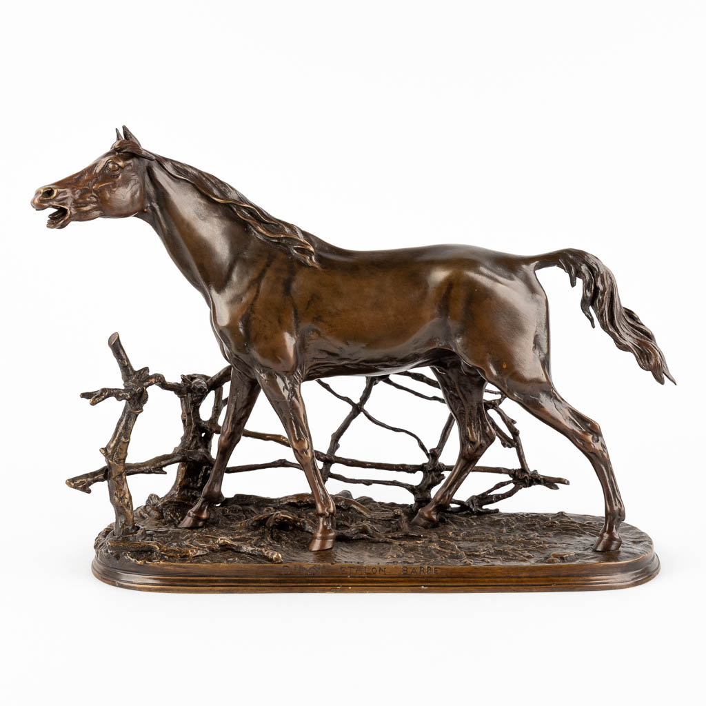Pierre-Jules Mène (1810-1879) 'Paard' gepatineerd brons. Postume geut. (D:13 x W:38 x H:28 cm)