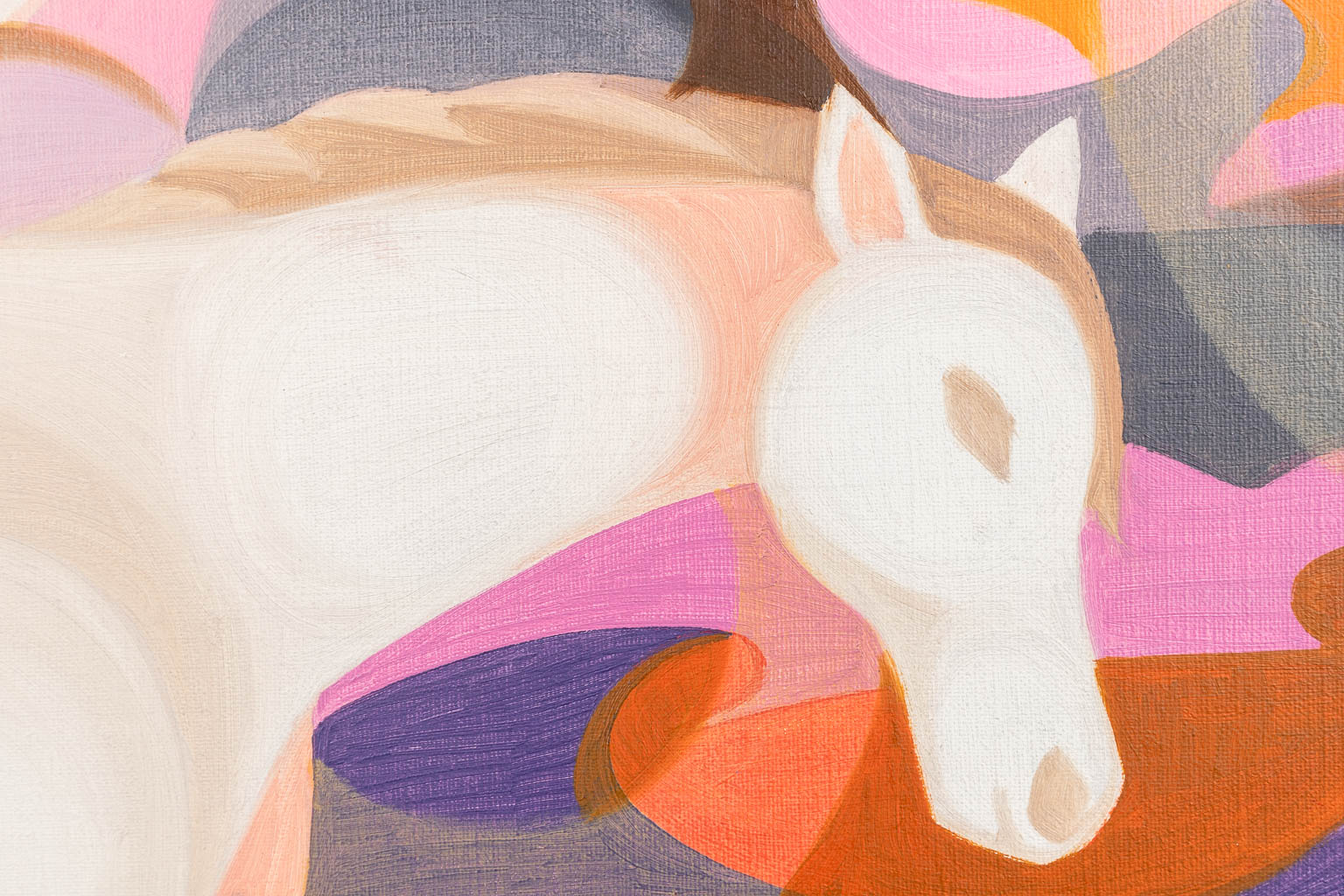 Senaka SENANAYAKE (1951) 'Horses At Sunset', olie op doek, 1980. (W: 80 x H: 60 cm)
