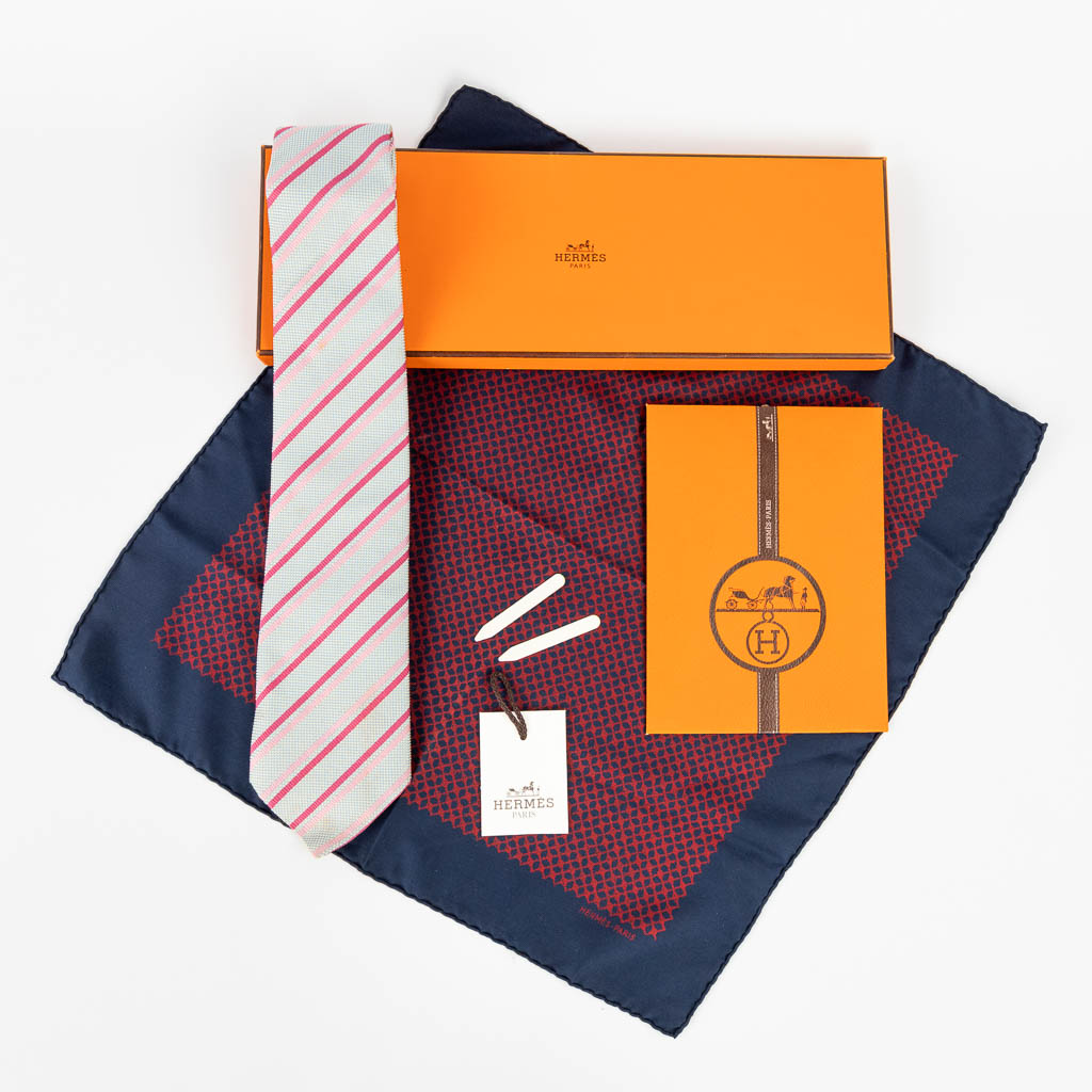 Hermès, a tie and handkerchief 