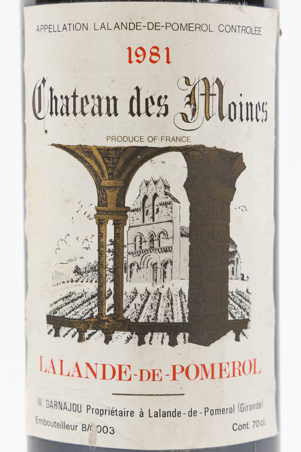 1981 Château des Moines - Lalande de Pomerol, 12 bottles.