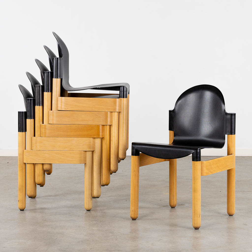  Gerd LANGE (1931) 'Flex' 6 chairs for Thonet.