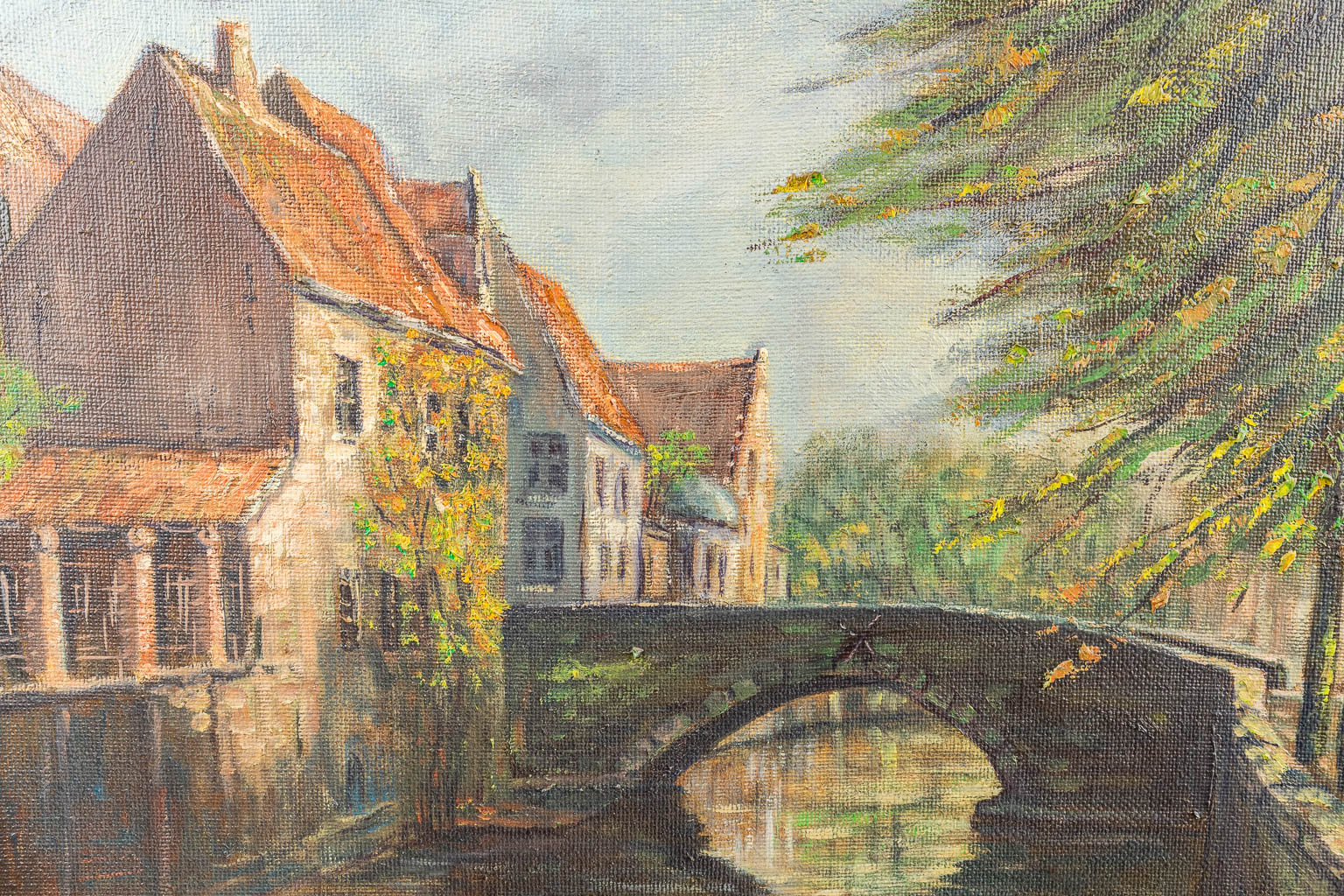 J. DEVULDER (XX) 'Brugge' een collectie van 3 schilderijen. (80 x 60 cm)